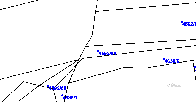 Parcela st. 4592/84 v KÚ Vlčnov, Katastrální mapa