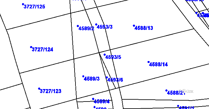 Parcela st. 4593/5 v KÚ Vlčnov, Katastrální mapa