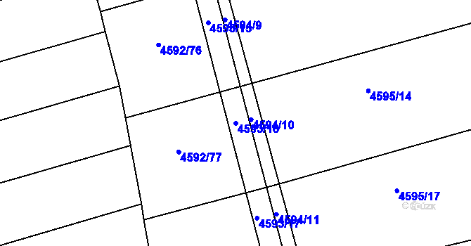 Parcela st. 4593/16 v KÚ Vlčnov, Katastrální mapa