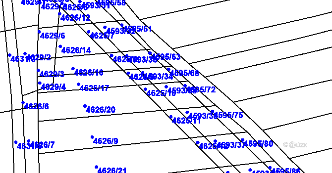 Parcela st. 4593/35 v KÚ Vlčnov, Katastrální mapa