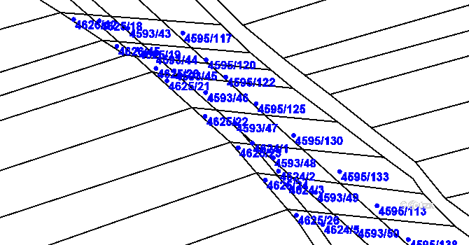 Parcela st. 4593/47 v KÚ Vlčnov, Katastrální mapa