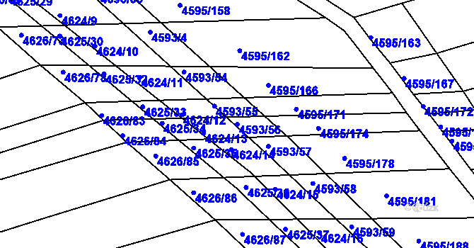 Parcela st. 4593/56 v KÚ Vlčnov, Katastrální mapa