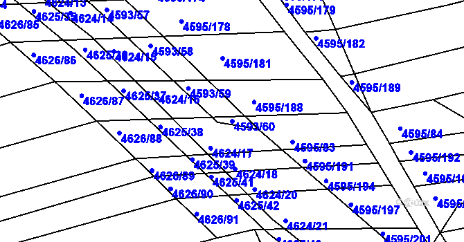 Parcela st. 4593/60 v KÚ Vlčnov, Katastrální mapa