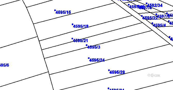 Parcela st. 4595/3 v KÚ Vlčnov, Katastrální mapa