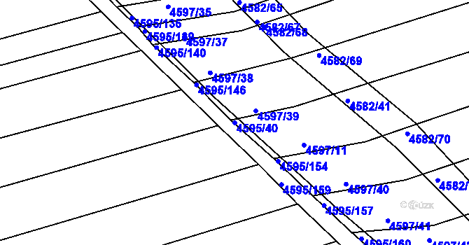 Parcela st. 4595/40 v KÚ Vlčnov, Katastrální mapa