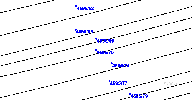 Parcela st. 4595/70 v KÚ Vlčnov, Katastrální mapa