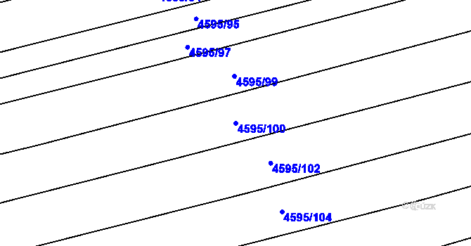 Parcela st. 4595/100 v KÚ Vlčnov, Katastrální mapa
