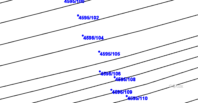 Parcela st. 4595/105 v KÚ Vlčnov, Katastrální mapa