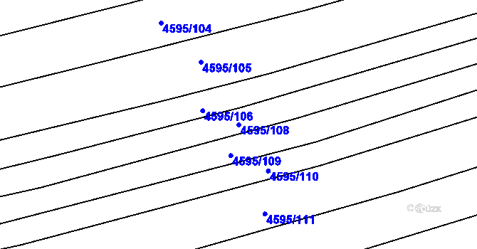 Parcela st. 4595/108 v KÚ Vlčnov, Katastrální mapa