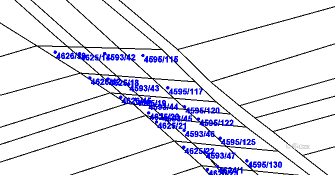 Parcela st. 4595/117 v KÚ Vlčnov, Katastrální mapa