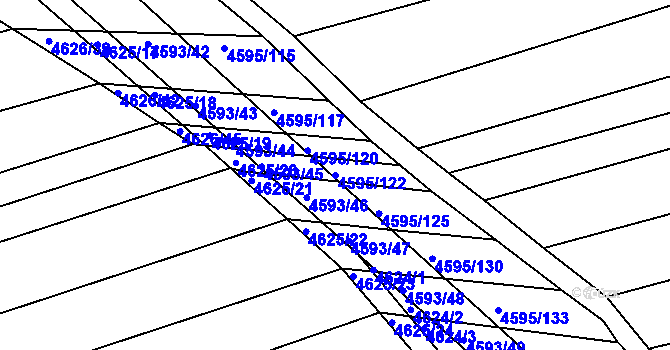 Parcela st. 4595/122 v KÚ Vlčnov, Katastrální mapa