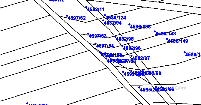 Parcela st. 4595/123 v KÚ Vlčnov, Katastrální mapa