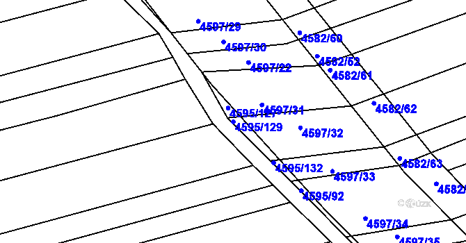 Parcela st. 4595/129 v KÚ Vlčnov, Katastrální mapa