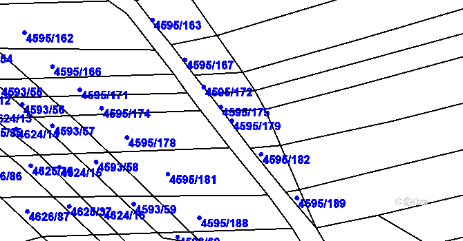 Parcela st. 4595/179 v KÚ Vlčnov, Katastrální mapa