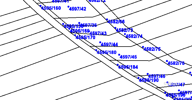 Parcela st. 4595/180 v KÚ Vlčnov, Katastrální mapa