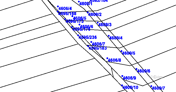 Parcela st. 4595/183 v KÚ Vlčnov, Katastrální mapa