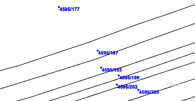 Parcela st. 4595/187 v KÚ Vlčnov, Katastrální mapa