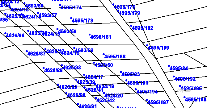 Parcela st. 4595/188 v KÚ Vlčnov, Katastrální mapa