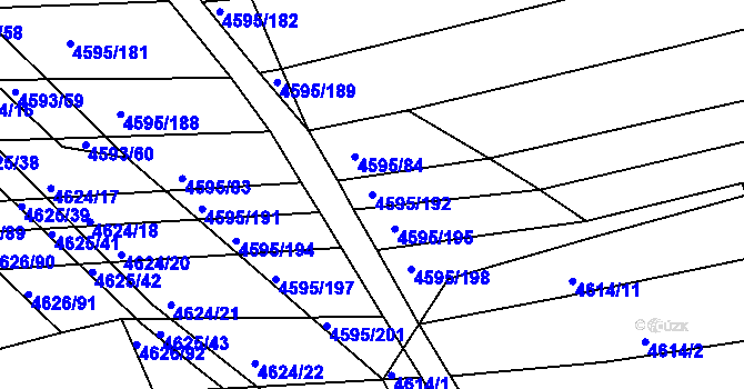 Parcela st. 4595/192 v KÚ Vlčnov, Katastrální mapa