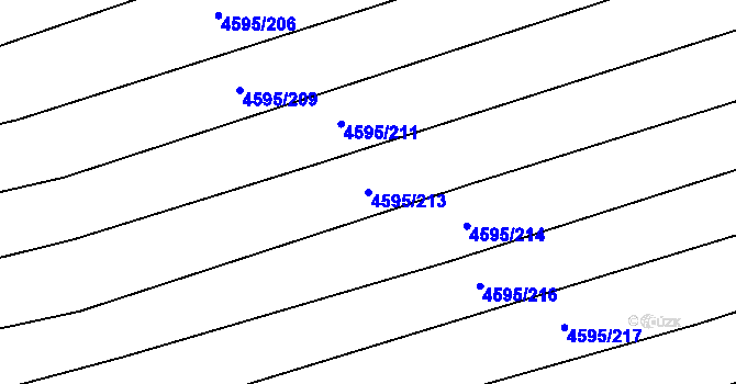 Parcela st. 4595/213 v KÚ Vlčnov, Katastrální mapa