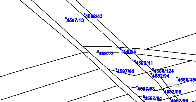 Parcela st. 4597/2 v KÚ Vlčnov, Katastrální mapa