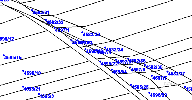 Parcela st. 4597/4 v KÚ Vlčnov, Katastrální mapa