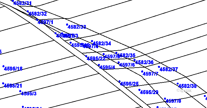 Parcela st. 4597/5 v KÚ Vlčnov, Katastrální mapa