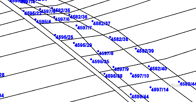 Parcela st. 4597/8 v KÚ Vlčnov, Katastrální mapa