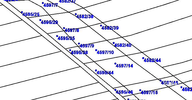 Parcela st. 4597/10 v KÚ Vlčnov, Katastrální mapa