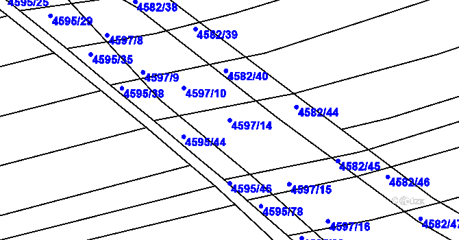 Parcela st. 4597/14 v KÚ Vlčnov, Katastrální mapa
