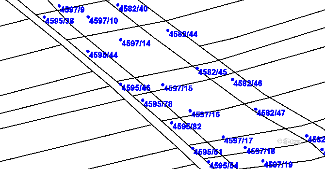 Parcela st. 4597/15 v KÚ Vlčnov, Katastrální mapa