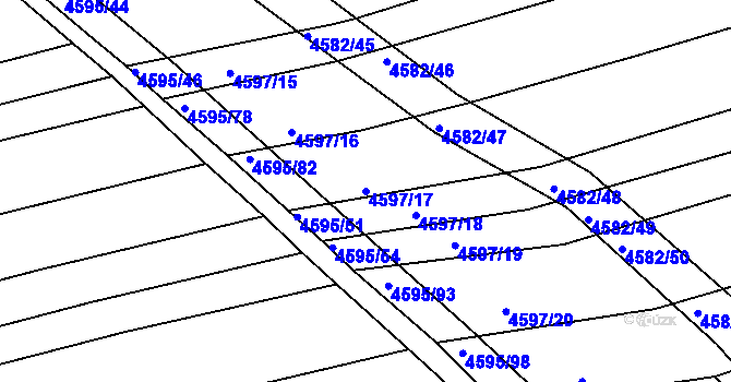 Parcela st. 4597/17 v KÚ Vlčnov, Katastrální mapa