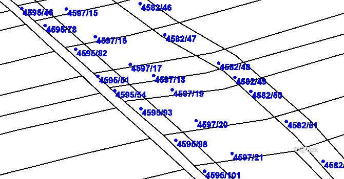Parcela st. 4597/19 v KÚ Vlčnov, Katastrální mapa
