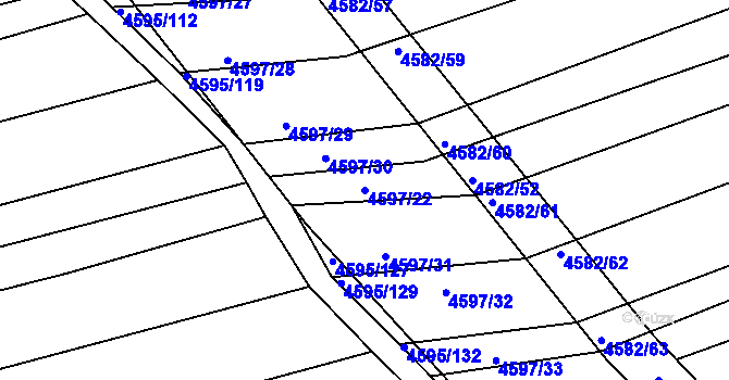 Parcela st. 4597/22 v KÚ Vlčnov, Katastrální mapa