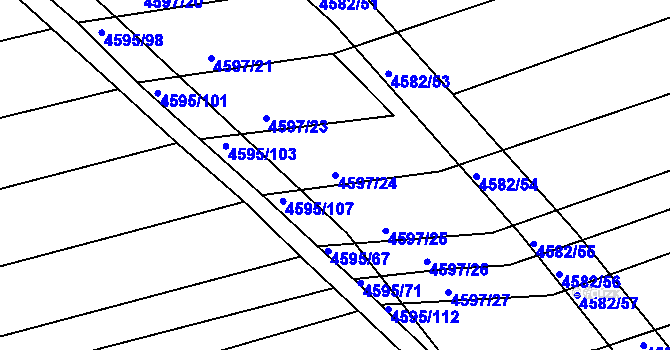 Parcela st. 4597/24 v KÚ Vlčnov, Katastrální mapa