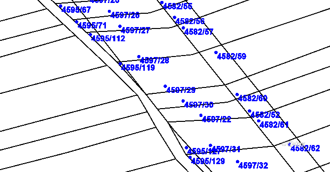 Parcela st. 4597/29 v KÚ Vlčnov, Katastrální mapa