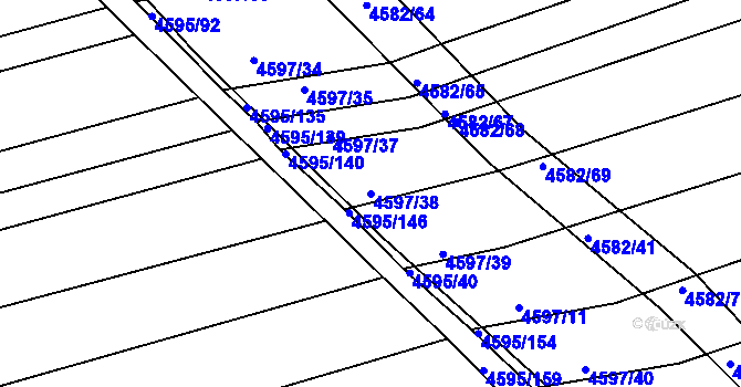 Parcela st. 4597/38 v KÚ Vlčnov, Katastrální mapa