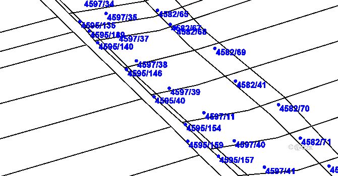 Parcela st. 4597/39 v KÚ Vlčnov, Katastrální mapa