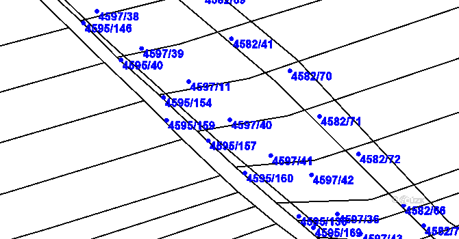 Parcela st. 4597/40 v KÚ Vlčnov, Katastrální mapa