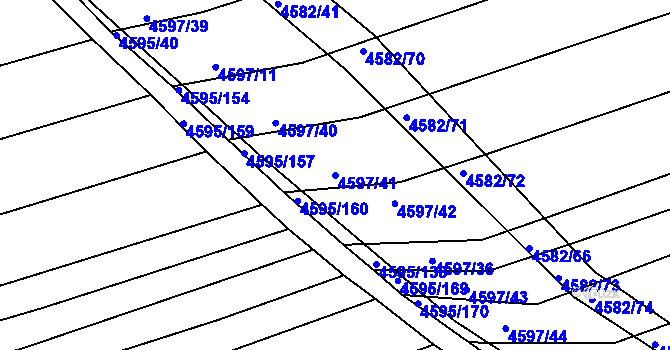 Parcela st. 4597/41 v KÚ Vlčnov, Katastrální mapa