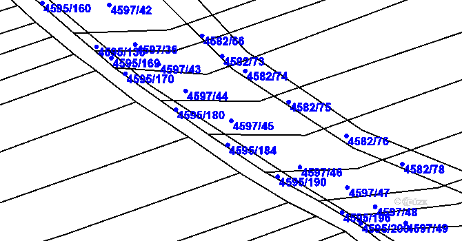 Parcela st. 4597/45 v KÚ Vlčnov, Katastrální mapa