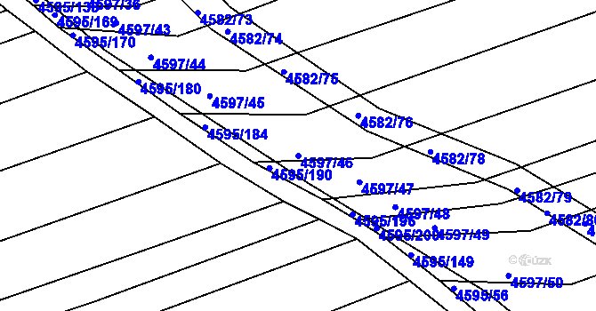 Parcela st. 4597/46 v KÚ Vlčnov, Katastrální mapa