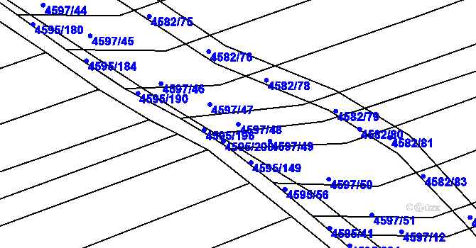 Parcela st. 4597/48 v KÚ Vlčnov, Katastrální mapa
