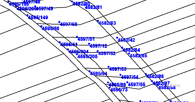 Parcela st. 4597/52 v KÚ Vlčnov, Katastrální mapa