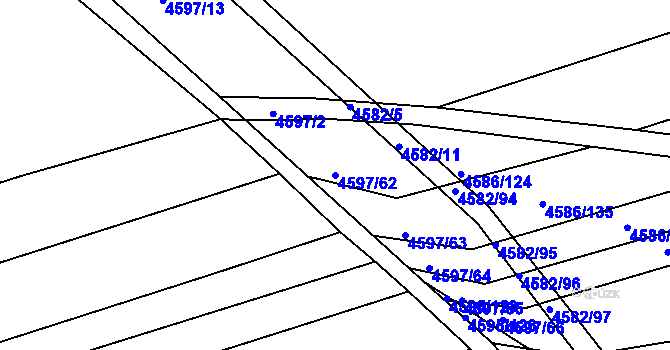 Parcela st. 4597/62 v KÚ Vlčnov, Katastrální mapa