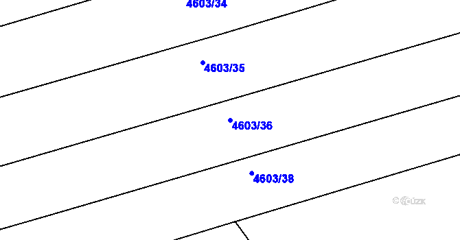 Parcela st. 4603/36 v KÚ Vlčnov, Katastrální mapa