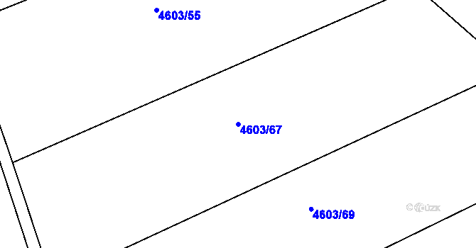 Parcela st. 4603/67 v KÚ Vlčnov, Katastrální mapa