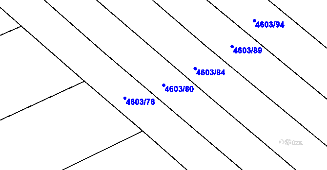 Parcela st. 4603/80 v KÚ Vlčnov, Katastrální mapa