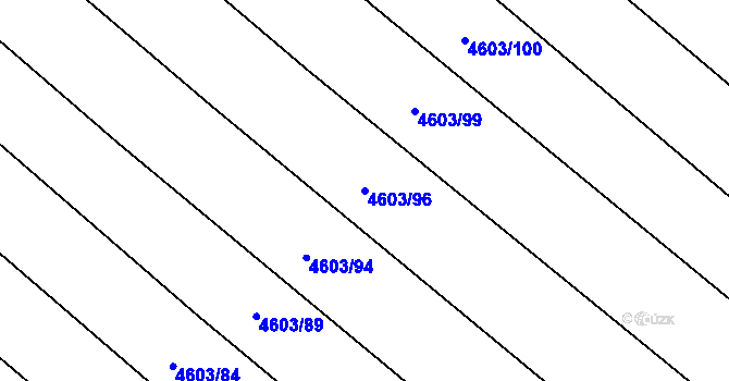 Parcela st. 4603/96 v KÚ Vlčnov, Katastrální mapa