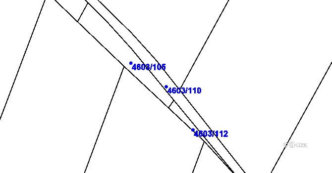 Parcela st. 4603/110 v KÚ Vlčnov, Katastrální mapa